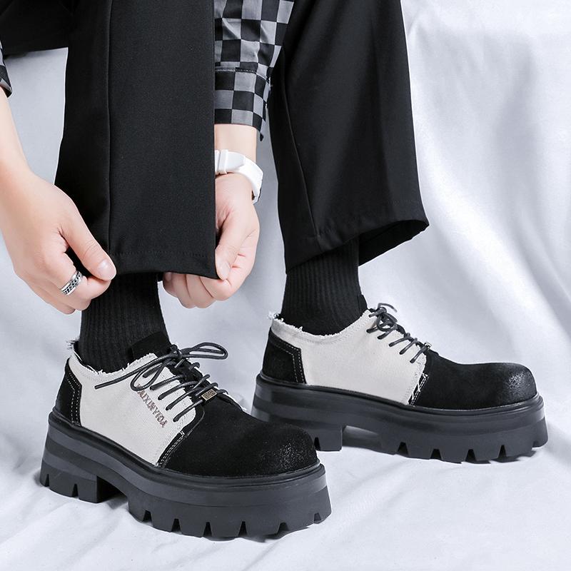 Streetwear Brand Japan - أحذية جلدية رجالية فاخرة بمقدمة مربعة
