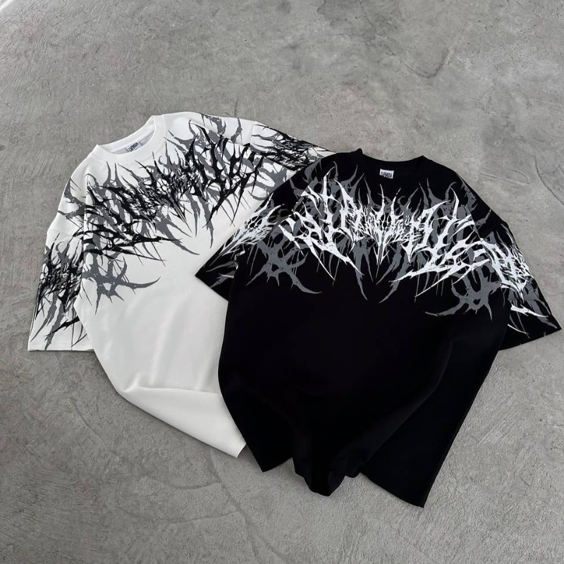 Streetwear Brand Font - تي شيرت كبير الحجم للجنسين من