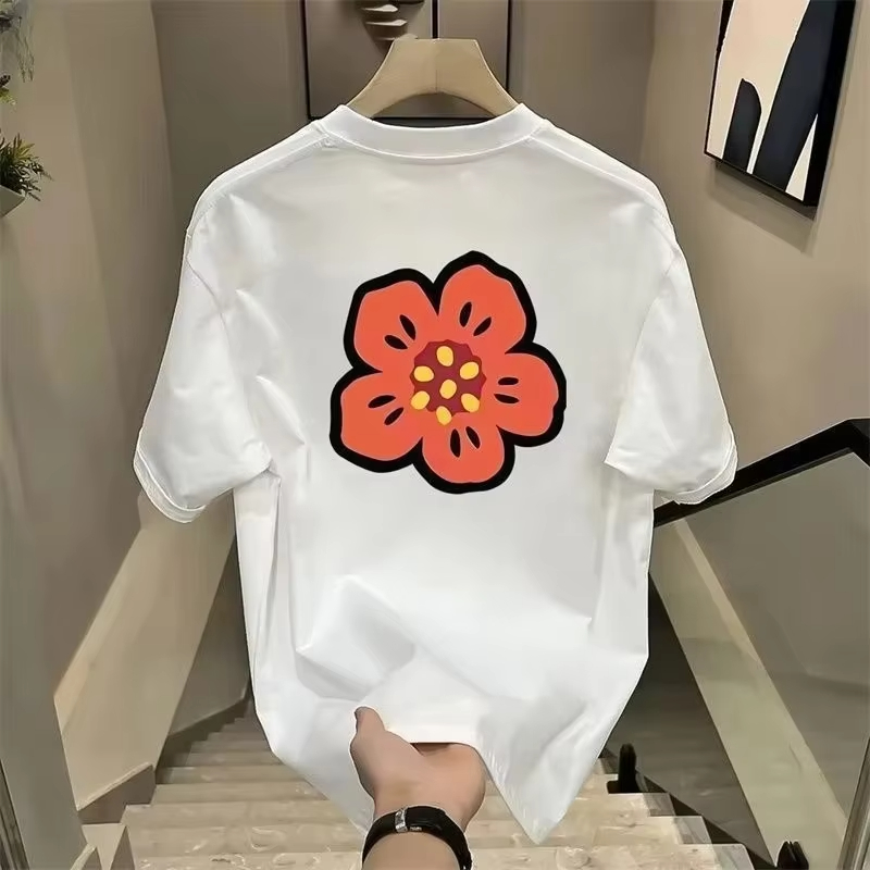 Streetwear Brand With Flowers - تي شيرت رجالي قطني بتصميم زهور