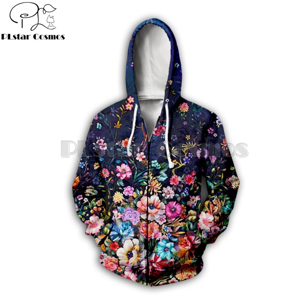 Streetwear Brand With Flowers - سترة بلاستار كوزموس بغطاء للرأس مع