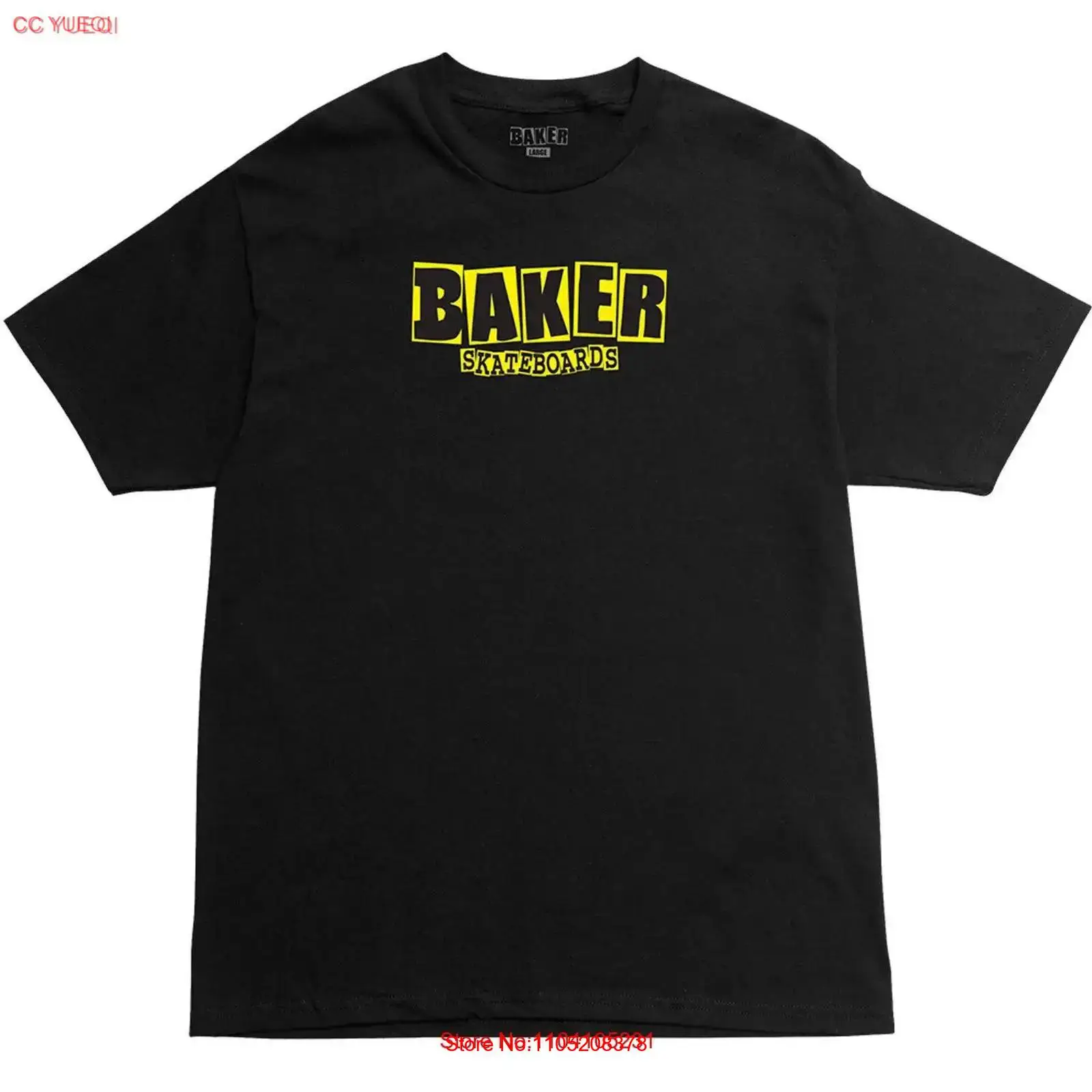 Yellow Streetwear Brand - تي شيرت Baker Skateboards بشعار العلامة