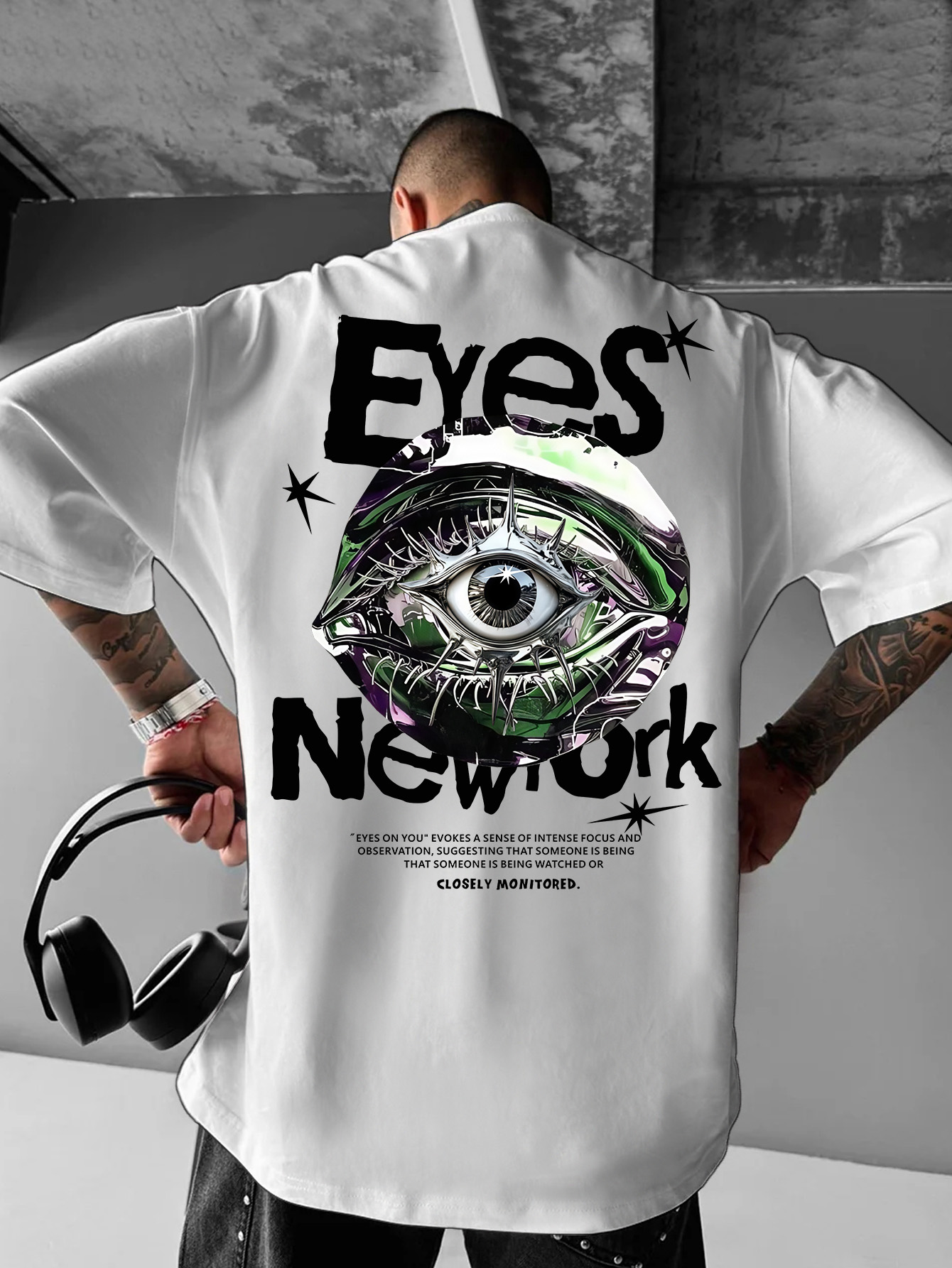 Streetwear Brand New York - تي شيرت رجالي فضفاض بتصميم عصري