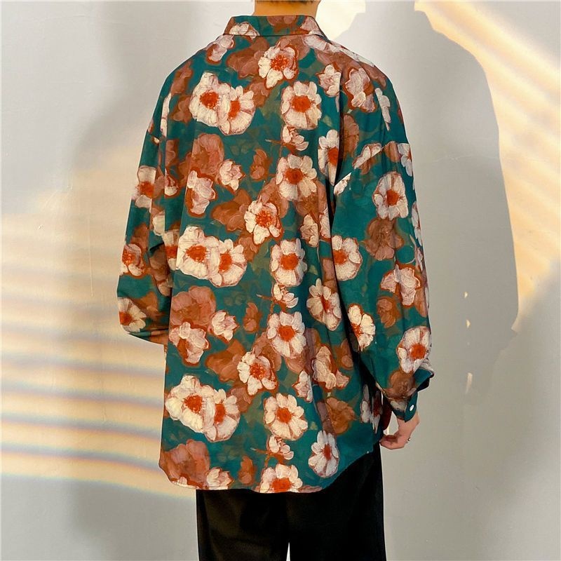 قميص رجالي أنيق بأكمام طويلة م - مراجعة Streetwear Brand With Flowers وسعره